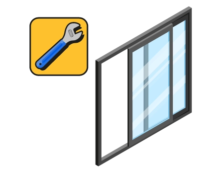 Reparatie van schuifdeur / raam